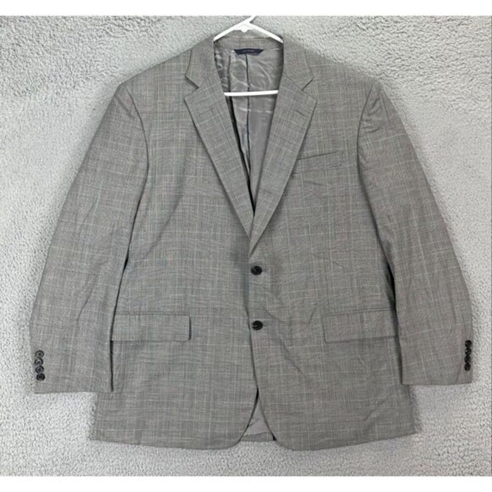 Brooks Brothers Blazer‎ Mens 45R Grey Glen Check Madison Wool Blend Sport Coat